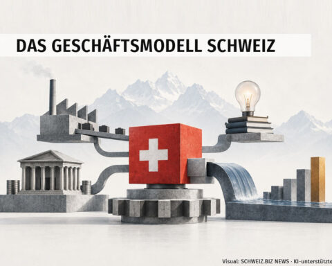 Das Geschäftsmodell Schweiz, Dossier - Visual: SCHWEIZ.BIZ NEWS, KI-unterstützte Digital Art