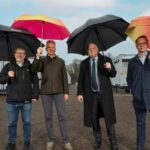Foto - Johan Holmstedt, CEO Landskrona Energi; Frank Amend, Axpo Group, Head of Batteries & Hybrid Systems; Torkild Strandberg, chairman of the municipal council in the city of Landskrona; Håkon Røhne, Managing Director Axpo Nordic