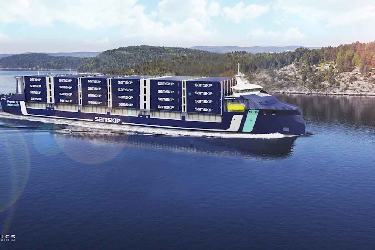 Samkips neue Kurzstrecken-Containerschiffe (Foto: Naval Dynamics)